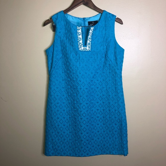 NWOT RONNI NICOLE Blue Sleeveless Shift Dress - Picture 1 of 3